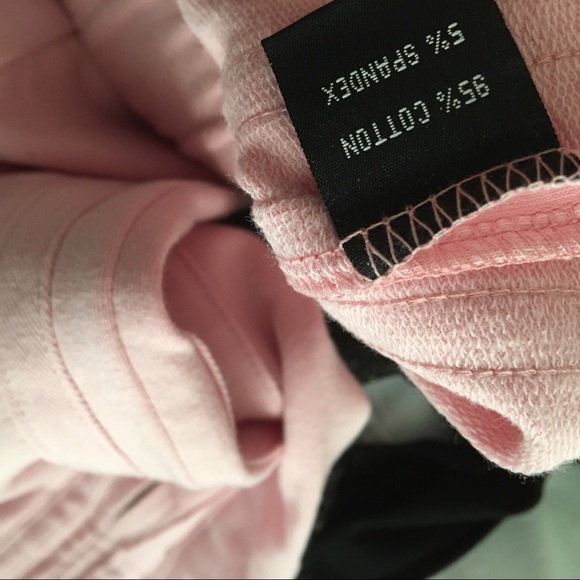 90s Baby pink stretch cotton track pants with zippered ankle slits. - Picture 7 of 7